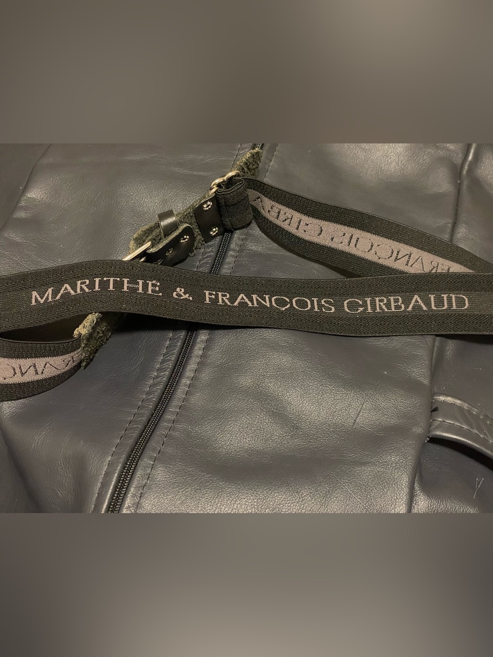 Marithe Francois Girbaud Black Leather Adjustable Belt -Vintage